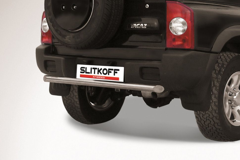 Защита Slitkoff заднего бампера d57 короткая для ТагАЗ Tager 5-дв. 2008-2026. Артикул TAT5d017