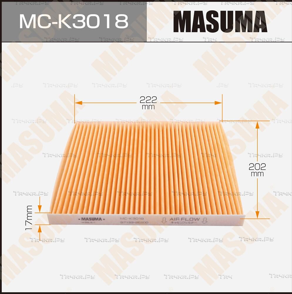 Салонный фильтр Masuma для Kia Rio II 2005-2011. Артикул MC-K3018