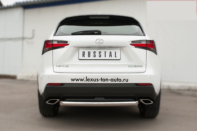 Защита RusStal заднего бампера d63 (дуга) для Lexus NX 200t F Sport 2015-2026. Артикул LNXZ-002142