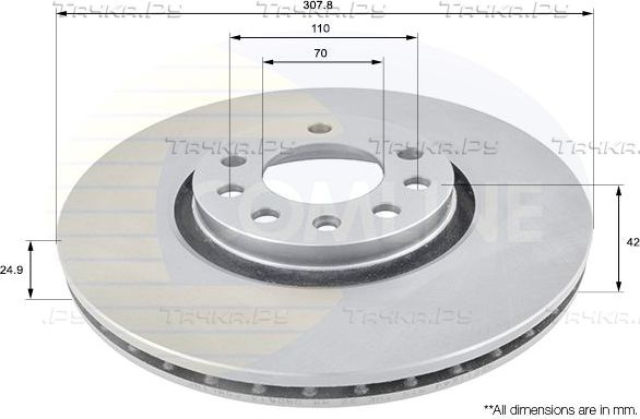 Тормозной диск Comline COATED. Артикул ADC1124V