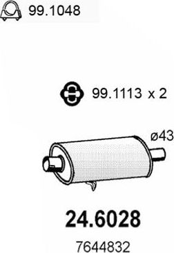 Глушитель Asso для Lancia Dedra 1989-1994. Артикул 24.6028