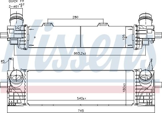 Интеркулер Nissens. Артикул 961338