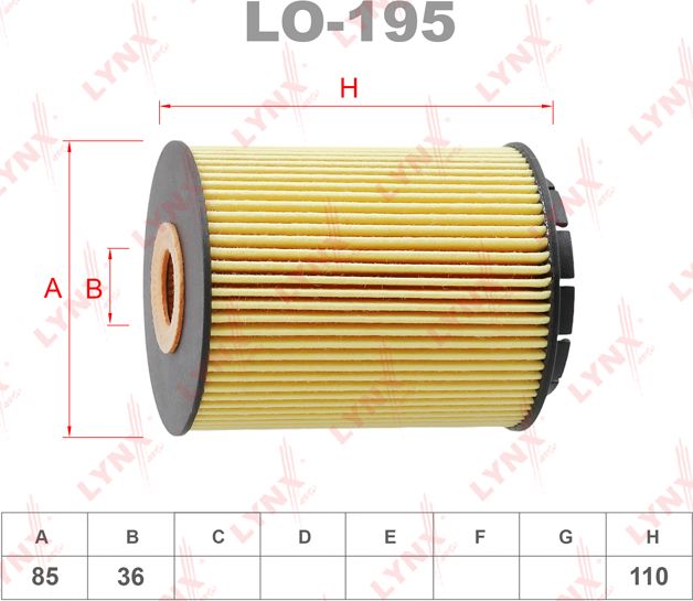 Масляный фильтр LYNXauto. Артикул LO-195