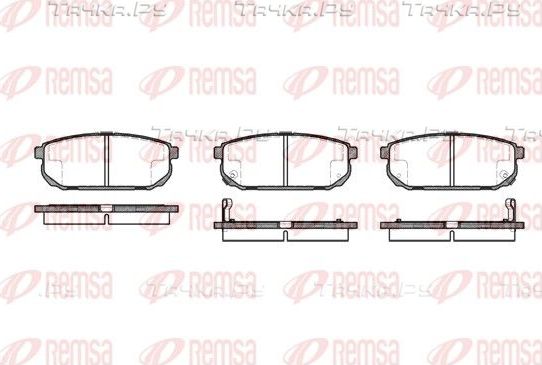 Тормозные колодки Remsa задние для Kia Sorento I 2002-2011. Артикул 1042.02