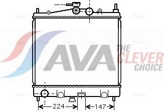 Радиатор охлаждения двигателя AVA. Артикул DN2210