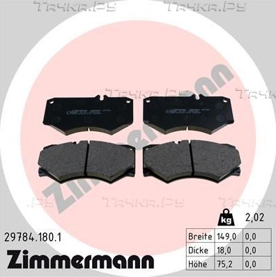 Тормозные колодки Zimmermann передние для Mercedes-Benz G-Класс W460 1979-1993. Артикул 29784.180.1
