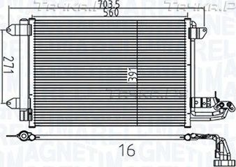 Радиатор кондиционера (конденсатор) Magneti Marelli. Артикул 350203737000
