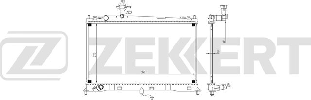 Радиатор охлаждения двигателя Zekkert (алюминий) для Mazda 6 I (GG) 2002-2005. Артикул MK-1665