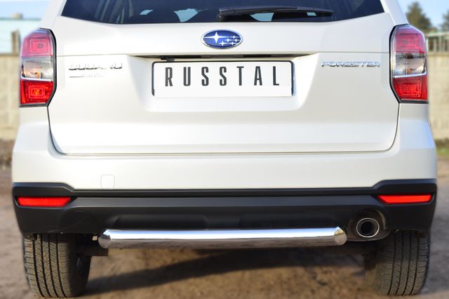 Защита RusStal заднего бампера d76 (дуга) для Subaru Forester IV 2013-2025. Артикул SUFT-001605