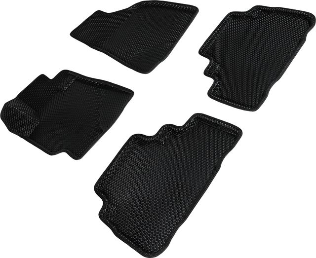 Коврики Seintex 3D EVA ромб для салона Toyota Highlander II 2007-2013 ЧЕРНЫЕ. Артикул 95351