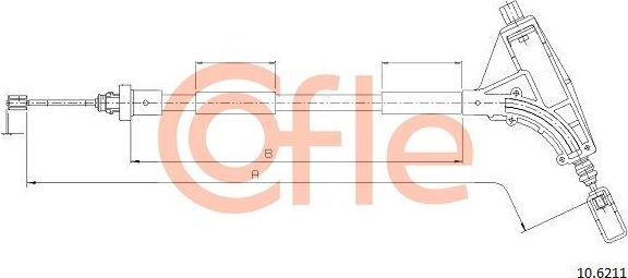 Трос ручника (тросик ручного тормоза) Cofle передний для Peugeot 406 I 1995-2004. Артикул 92.10.6211