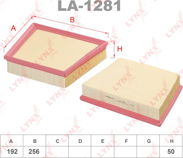 Воздушный фильтр LYNXauto для Jaguar XF II 2015-2026. Артикул LA-1281