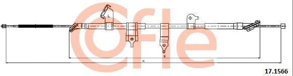 Трос ручника (тросик ручного тормоза) Cofle. Артикул 17.1566