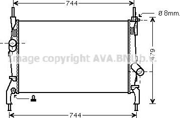 Радиатор охлаждения двигателя AVA. Артикул FD2404
