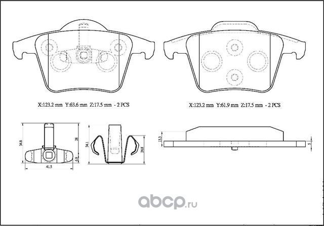 Колодки торм. диск. задн. (Avantech). Артикул AV227