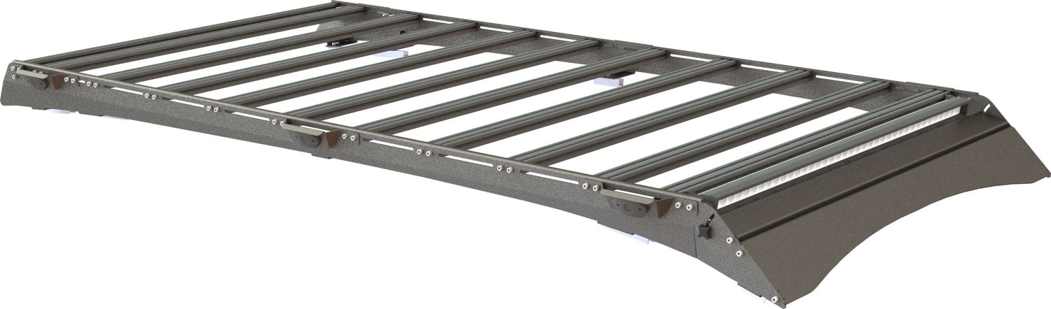 Экспедиционный багажник STC для Mitsubishi Pajero Sport III 2016-2026 Шторка дальний и рабочий свет. Артикул STC-MPS/16-TR1-L1L3