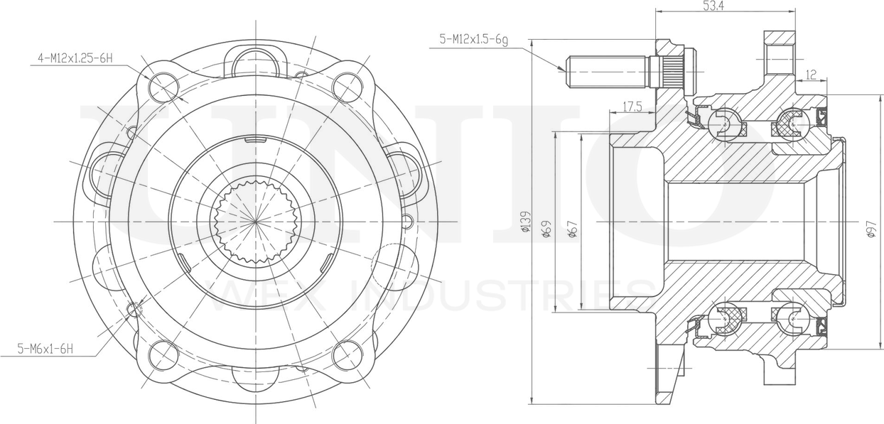 Ступица колеса с интегрированным подшипником (Unio). Артикул HUB-20261