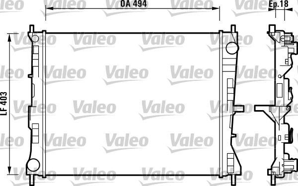 Радиатор охлаждения двигателя Valeo для Renault Modus I 2004-2012. Артикул 732903