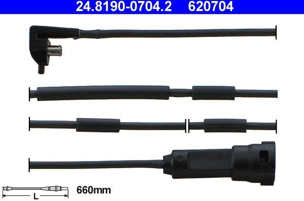 Датчик износа тормозных колодок  ATE. Артикул 24.8190-0704.2