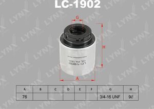Масляный фильтр LYNXauto для Volkswagen Jetta VI 2010-2019. Артикул LC-1902