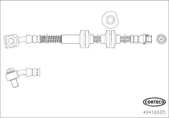 Тормозной шланг Corteco (EPDM (Этилен-пропиленовый каучук)). Артикул 49418885
