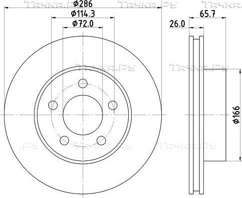 Тормозной диск Hella Pagid Pro передний для Ford Explorer II 1994-2002. Артикул 8DD 355 114-761