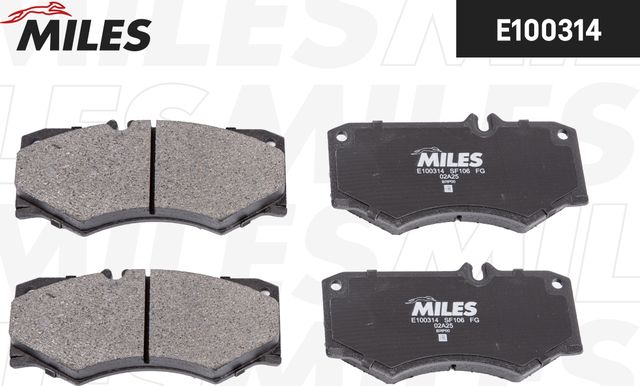 Тормозные колодки Miles (Semi-Metallic) передние для Mercedes-Benz T2 II 1986-1988. Артикул E100314