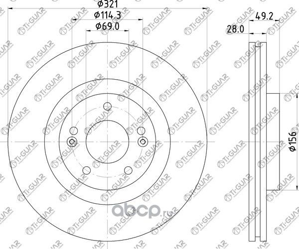 Диск тормозной TG-51712-2P700/RN1349V*TI-GUAR TI-Guar. Артикул TG517122P700
