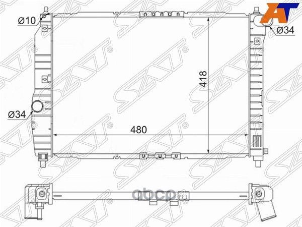 РАДИАТОР DAEWOO KALOS 02-CHEVROLET AVEO 1.2 05- (SAT). Артикул SGDW000712MT