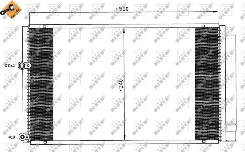 Радиатор кондиционера (конденсатор) NRF (алюминий). Артикул 35601