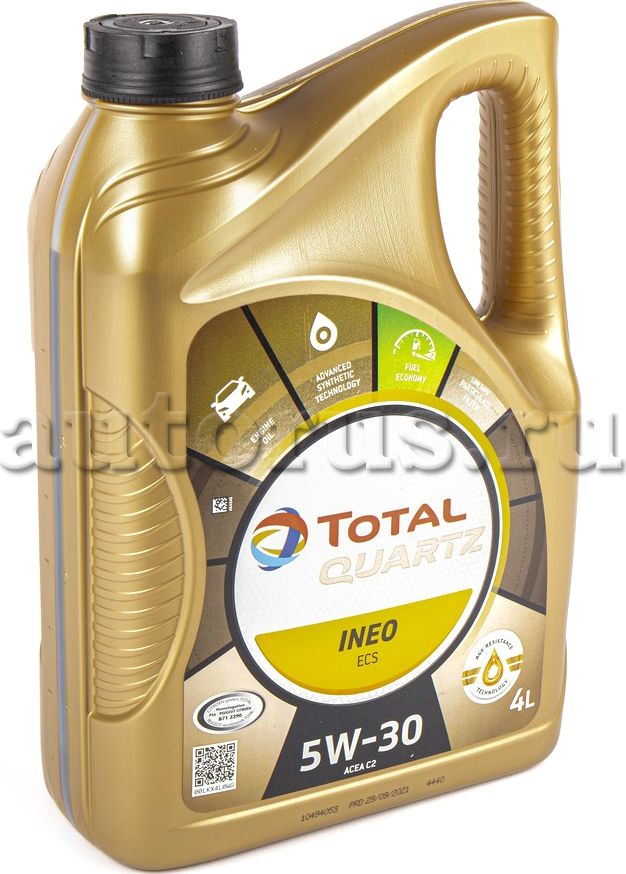 Масло моторное QUARTZ INEO ECS 5W30 синт.4л TOTAL. Артикул 213685