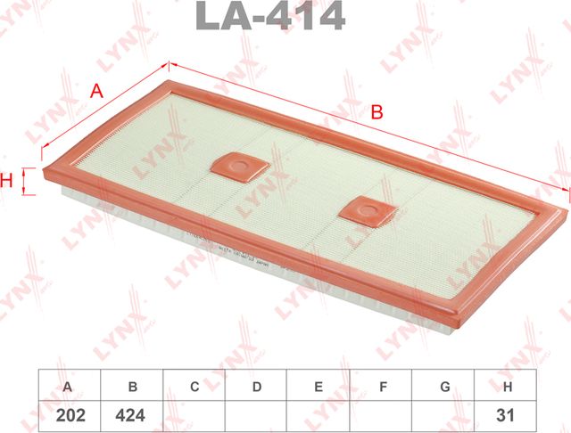 Воздушный фильтр LYNXauto. Артикул LA-414