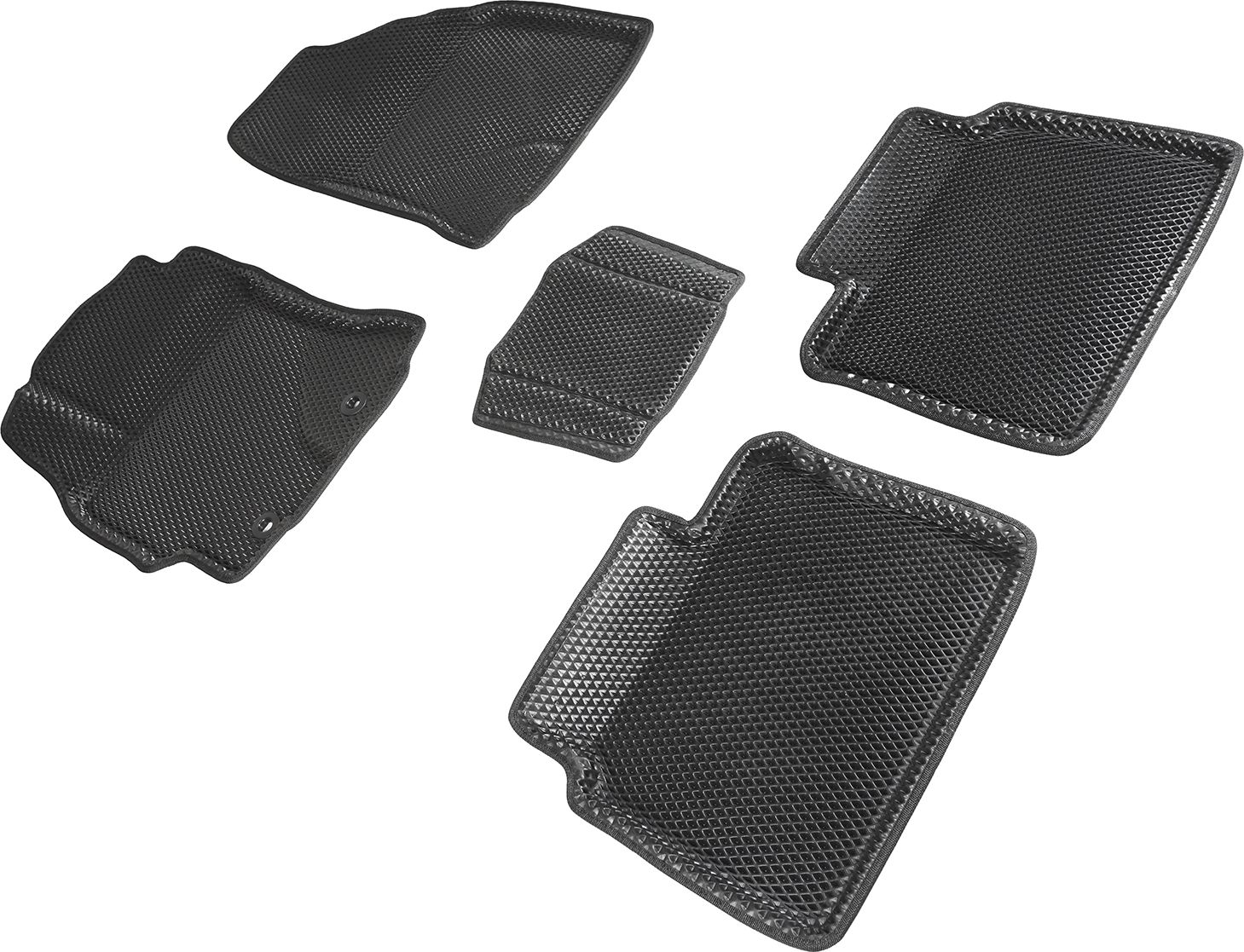 Коврики Seintex 3D EVA ромб для салона Toyota Corolla E180/E170 2013-2019 ЧЕРНЫЕ. Артикул 95237