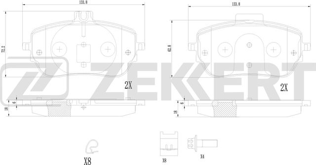 Тормозные колодки Zekkert. Артикул BS-1357