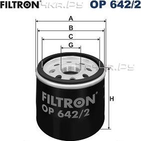 Масляный фильтр Filtron для Nissan Kubistar X76 2003-2026. Артикул OP 642/2