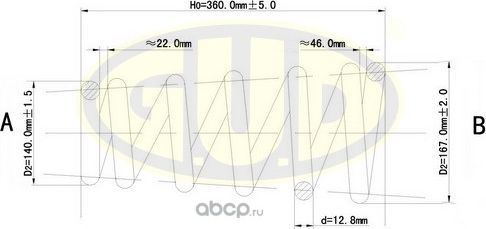 Пружина подвески G.U.D. передняя для Renault Scenic II 1999-2003. Артикул GCS072933