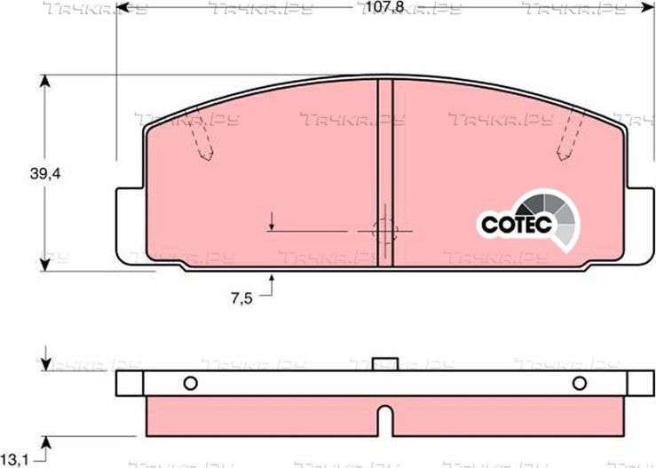 Тормозные колодки TRW COTEC. Артикул GDB1027