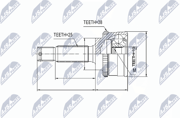 Шрус внутренний (граната) NTY. Артикул NPZ-HY-512