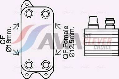 Радиатор масляный (маслоохладитель) для АКПП AVA (алюминий). Артикул MS3686