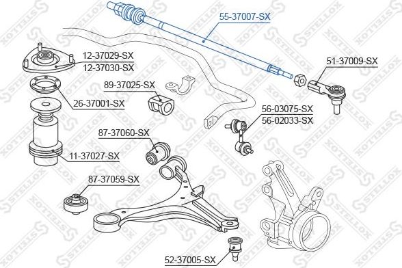 Рулевая тяга Stellox. Артикул 55-37007-SX