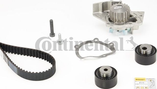 Помпа (водяной насос) с комплектом ремня ГРМ ContiTech. Артикул CT987WP1