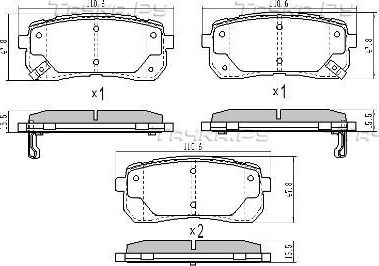 Тормозные колодки Fremax задние для Kia Carnival II 2006-2014. Артикул FBP-1712