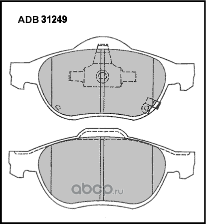Колодки тормозные передние (Allied Nippon). Артикул ADB31249