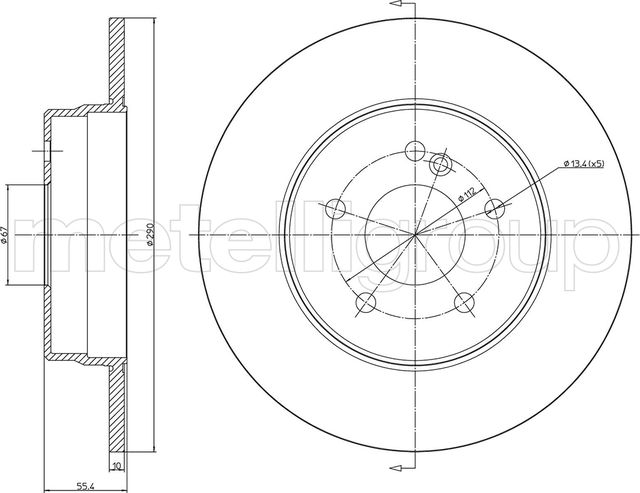 Тормозной диск Metelli. Артикул 23-0485C