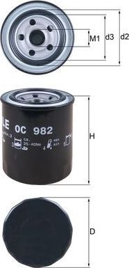 Масляный фильтр Mahle. Артикул OC 982