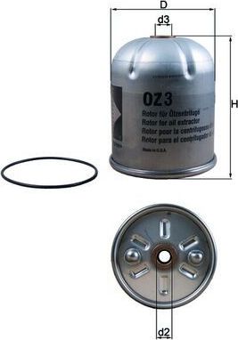 Масляный фильтр Mahle-Knecht. Артикул OZ 3D