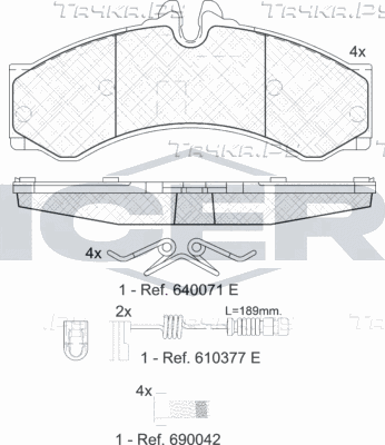 Тормозные колодки Icer передние/задние для Volkswagen LT II 1999-2006. Артикул 141126-203