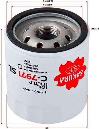 Масляный фильтр Sakura для Dodge Avenger II 2007-2014. Артикул C-7971-SL