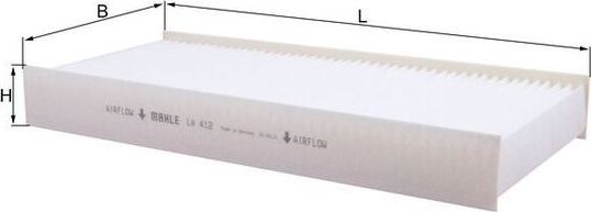 Салонный фильтр Mahle. Артикул LA 412