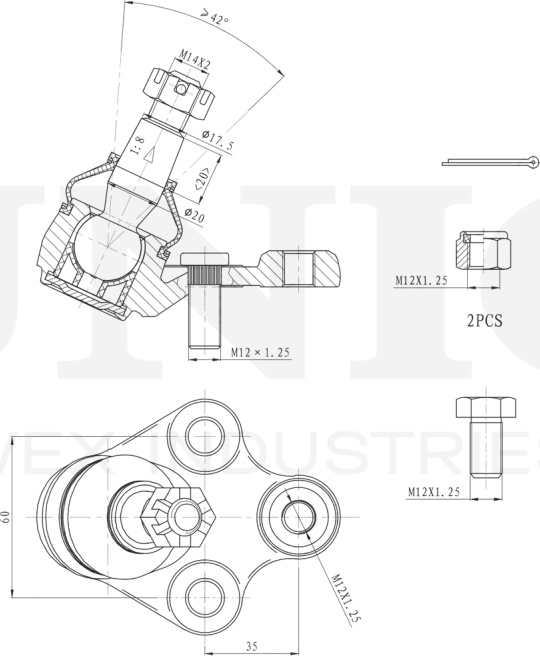 Опора шаровая (Unio). Артикул SSP-20028